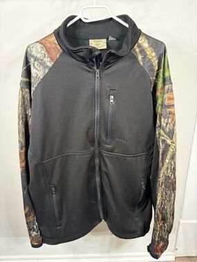 TAG Safari Outdoor Mens Black Realtree Camo Softshell Jacket Hunting Size‎ Large